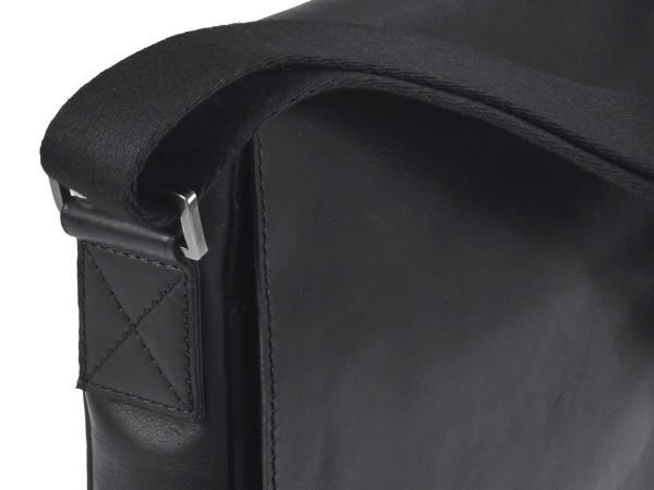 Leder Umhängetasche "Pure Black"